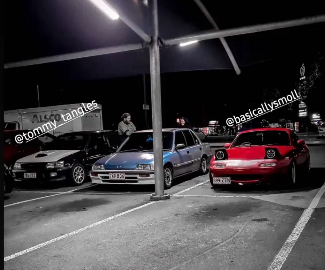 Tom with his GT starlet, Eve with her MX5, and My little boxie civic